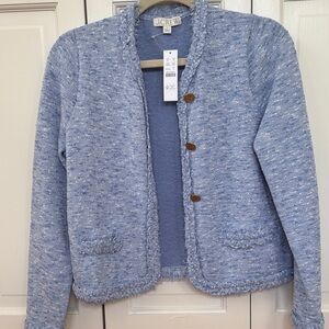 J. Crew Light Blue Knit Jacket